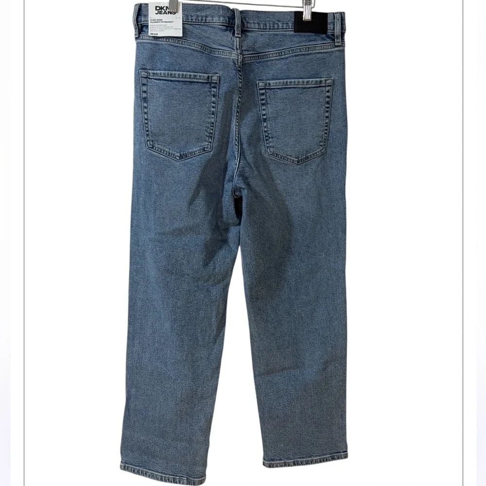 DKNY Women’s Blue Denim Jeans with Front Rhinestones